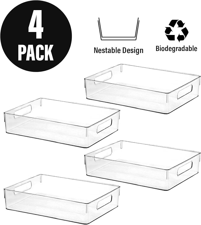 ShelfShaper Large Clear Plastic Storage Bins, Pantry Organizers and Storage - Image 4