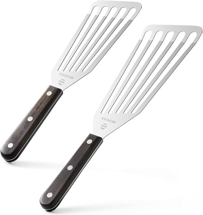 2 Pack Fish Spatula Stainless Steel，Flexible Metal Spatula Perfect - Image 8
