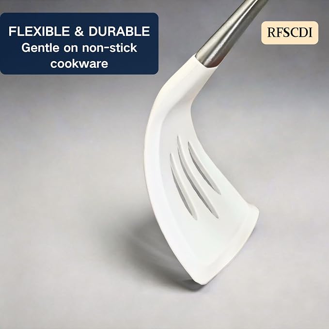 White Silicone Cooking Utensils Set-Non-Toxic, Heat Resistant, BPA Free Kitchen - Image 2