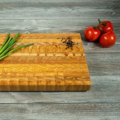 Larch Wood Canada End Grain Cutting Board, 17-3/4 x 11