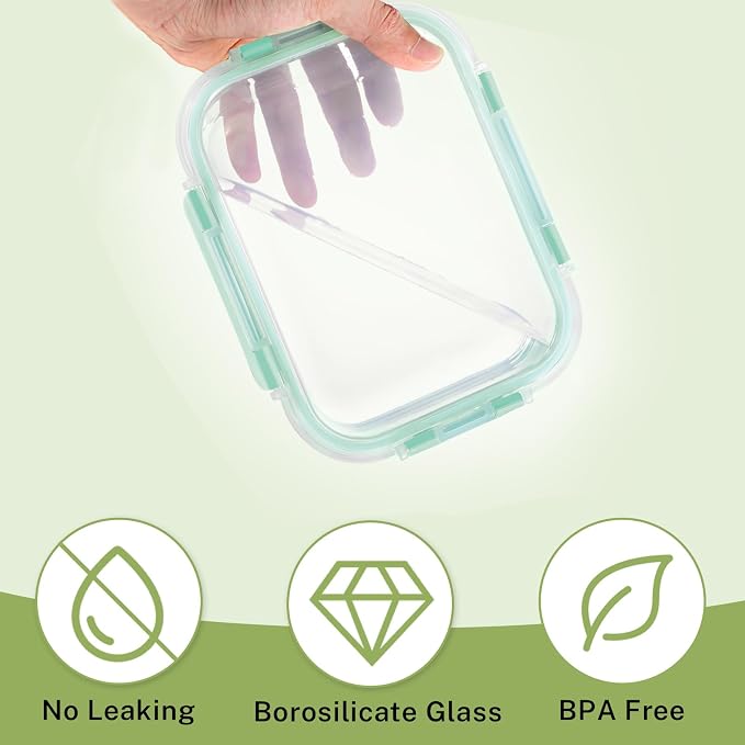 HOMBERKING 8 Pack Glass Food Storage Containers - Image 5