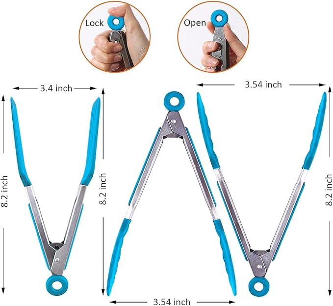 Small Serving Tongs Set of 3, Mini Tongs - Image 2
