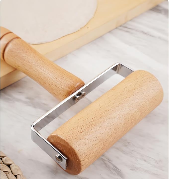 Stainless Steel & Beechwood Rolling Pin - Image 2