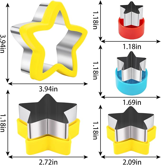 Nifogo Star Cookie Cutters 5 Pcs, Mini Small Large Sizes Stainless Steel - Image 5