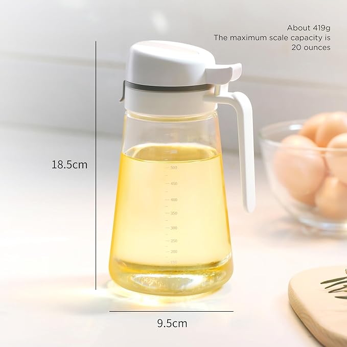 Auto Flip Glass Olive Oil Dispenser Bottle - Image 4