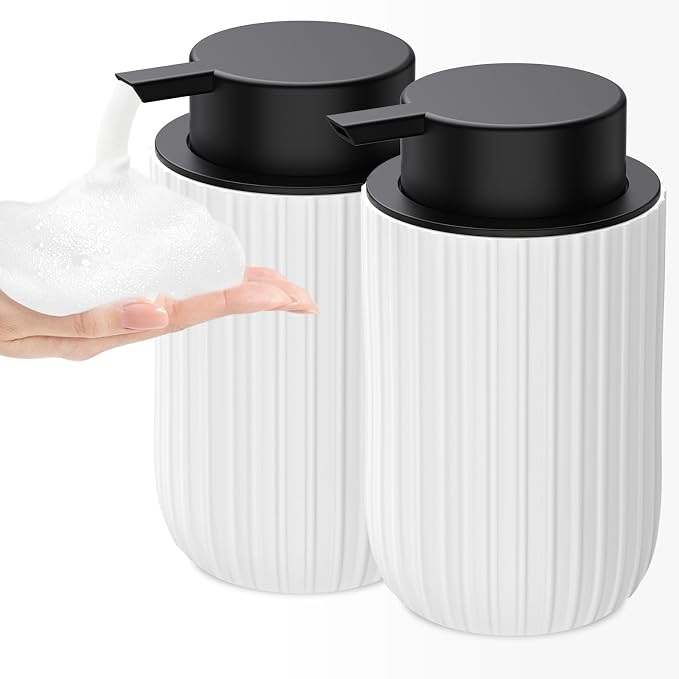 Ceramic Foaming Soap Dispenser, 12 oz Bathroom Foam Hand Soap Dispenser by Dlirho