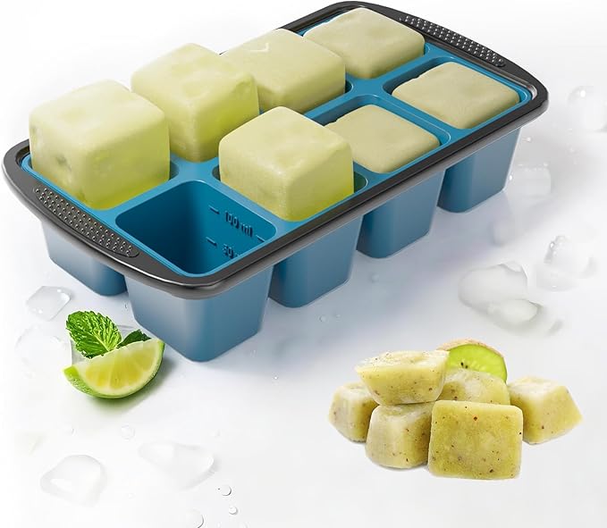 GORCI Ice Cube Tray For Freezer, 16 Large 1/2 Cub Cubes, Silicone Ice Trays For - Image 3