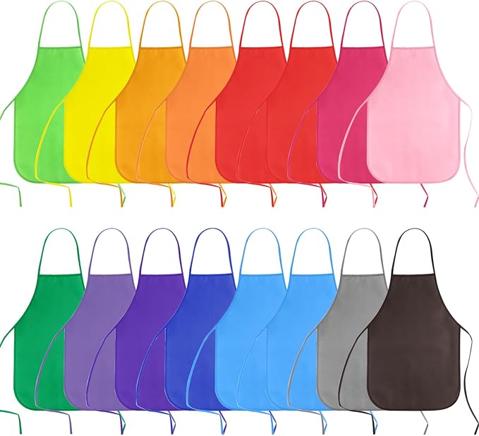 KUUQA 16/24/30/36/40Pcs Kids Apron Painting Aprons by KUUQA
