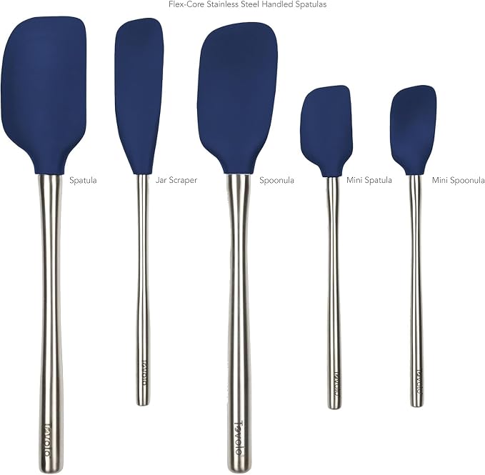 Tovolo Stainless Steel Handled Silicone Spatula Set of 5 Oyster Gray, - Image 8