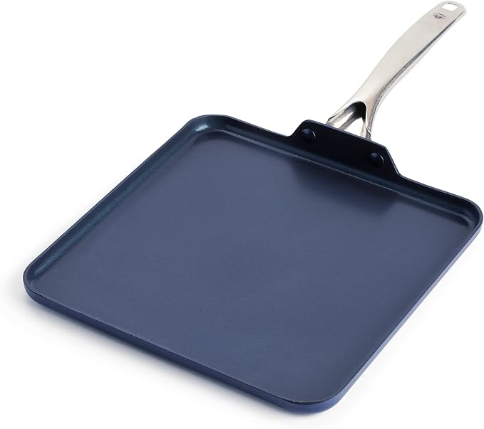 Blue Diamond 11" Nonstick Square Griddle Pan, Non Toxic PFAS-Free Diamond by BlueDiamondCookware