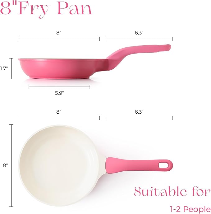 PRICUSIS Nonstick Ceramic Frying Pan, 8/10 Inch Skillet - Image 9