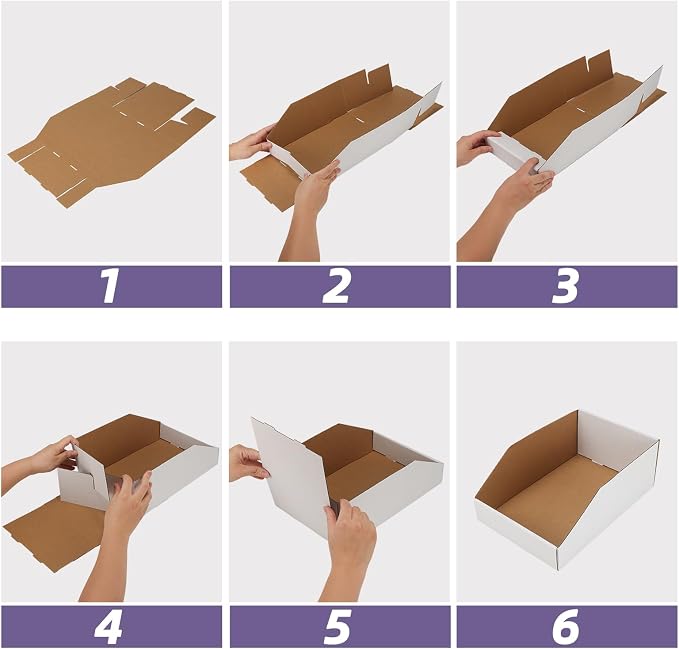 EXYGLO Cardboard Storage Bins Assorted Sizes, 35 Mixed Pack Cardboard Boxes - Image 7