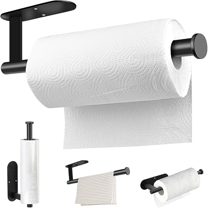 MGahyi Paper Towel Holder Wall Mount, Self Adhesive Or Drilling Under Cabinet by MGahyi