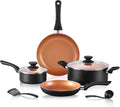 BECIGAR 8pcs Gold Ceramic Pots and Pans Set, Cooking Pan Set, Cooking Pot Set by BecigarCookware