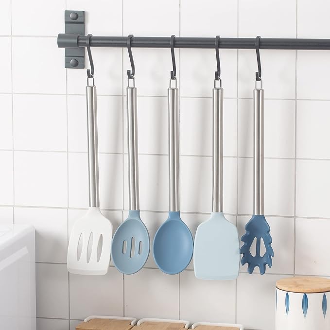 COOK WITH COLOR Silicone Cooking Utensils, Kitchen Utensil Set, Cooking Utensils - Image 7