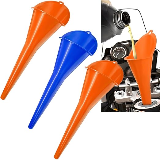 3-Pack Long-Neck Oil Funnels, Gas & Transmission Fluid by Cartisen