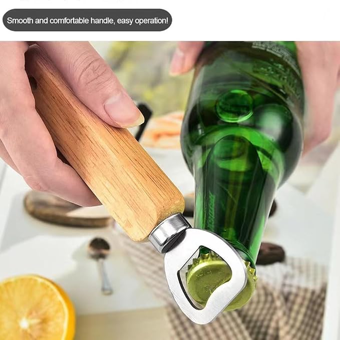 Wood Wine Bottle Opener, Beer Bottle Openers, Soft Drinks Bottle Opener - Image 6