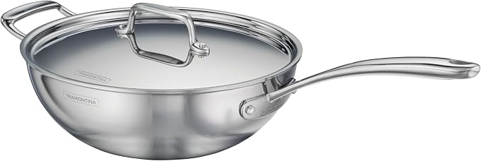 Tramontina Utsava Tri-Ply Clad Stainless Steel 3.75-Quart Wok - Image 7