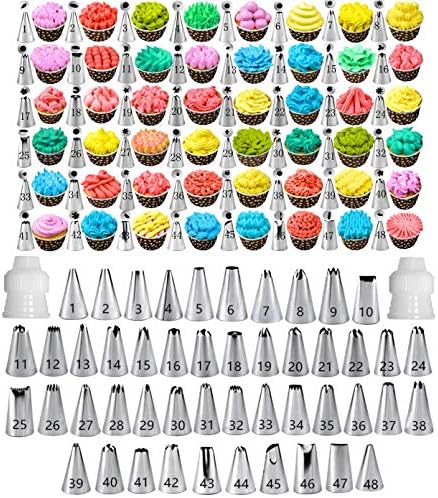 Cake Decorating Tips and Icing Piping Tips Coupler With 48pcs Piping