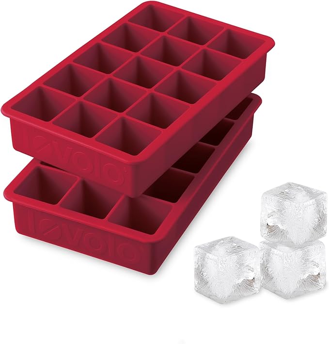 Tovolo Silicone Ice Cube Tray Cayenne Red Pack of 2 BPA Free Ice Tray Mold by Tovolo
