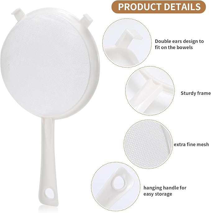 Kefir Strainer Set, 3-Size Plastic Non-Metal Sieve - Image 3