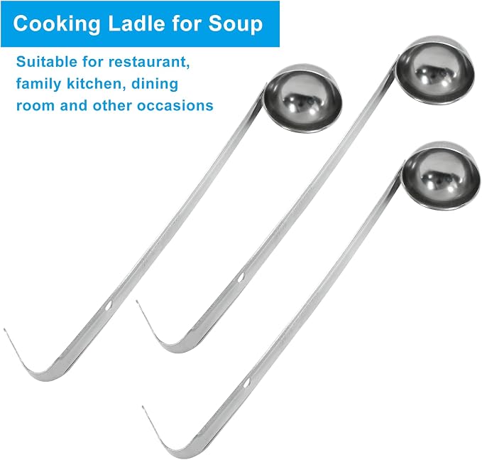 Piutouyar 3 Pcs 1 oz Soup Ladle Set, Stainless Steel Ladle - Image 4