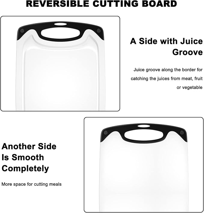 Plastic Cutting Board, 3 Pieces Dishwasher Safe Cutting Boards - Image 6