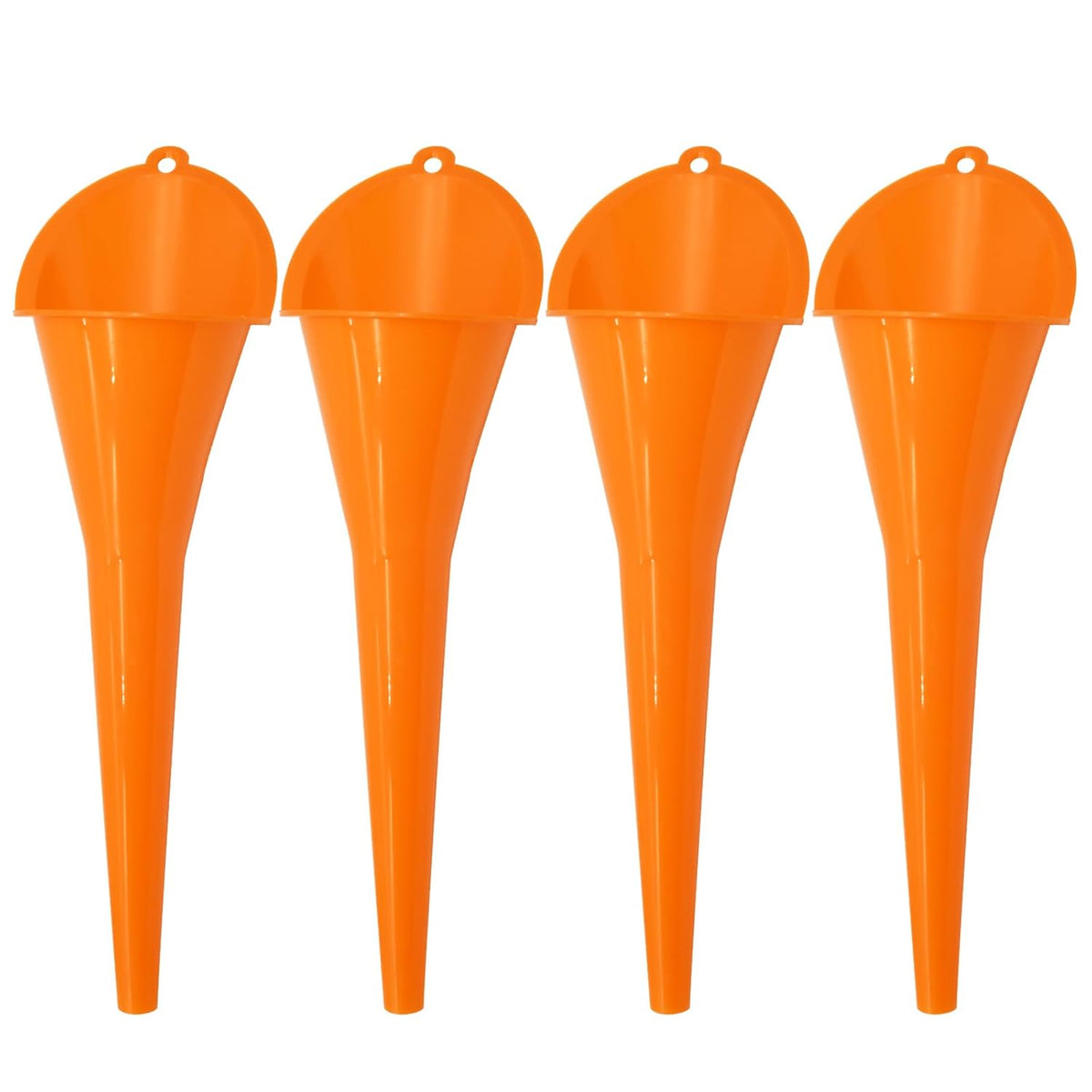 4 Pcs Long Neck Oil Funnel for Automotive, Wide Mouth Plastic Funnel
