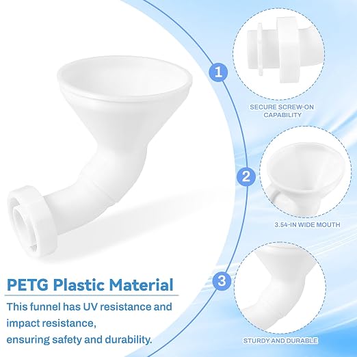 RV Water Inlet Funnel, 3.54-in Wide Mouth Gravity Fresh Water Tank Fill Funnel - Image 5