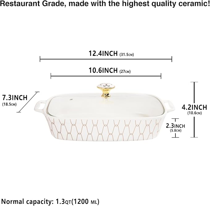 10" x 7" Ceramic Casserole Dish - Image 2