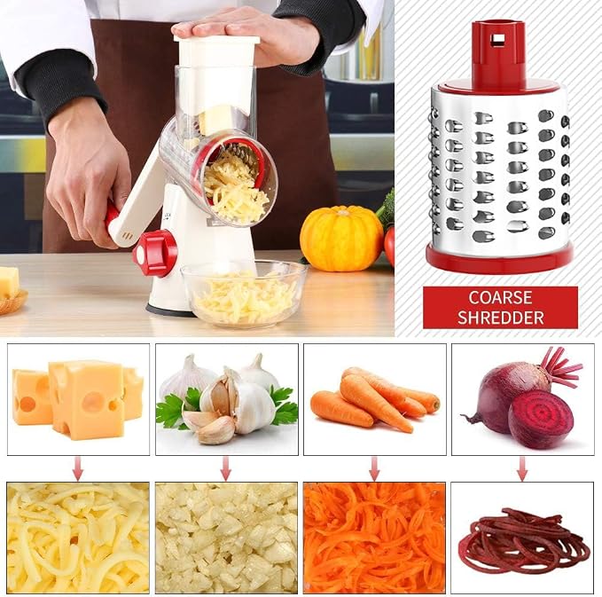 Cambom Rotary Cheese Grater Hand Crank Cheese Shredder - Image 2