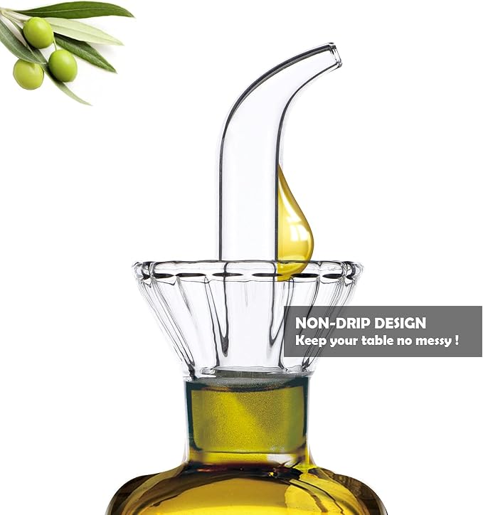 HAIZEEN 16 oz/480ml Non-Drip Olive Oil Dispenser Bottle 100% Glass Oil Carafe - Image 4