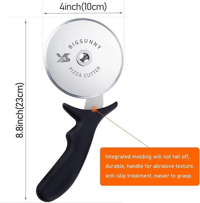 MSY BIGSUNNY Pro Pizza Cutter, Stainless Steel Pizza Cutter Wheel, - Image 3