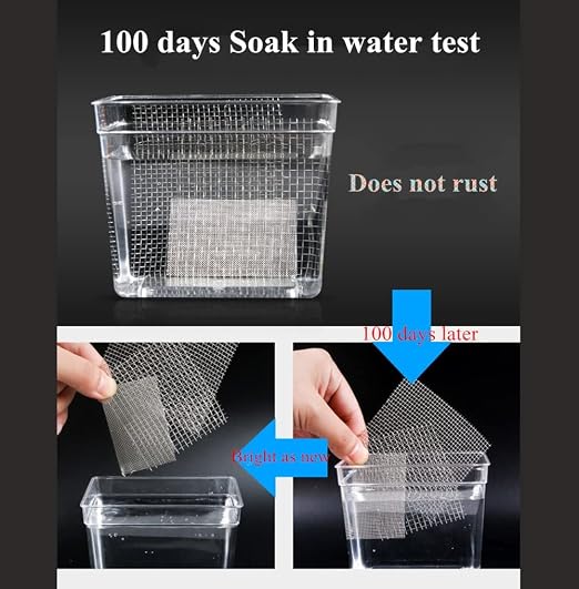 1Pack 100 Mesh 304 Stainless Steel Woven Wire Mesh, Never Rust, Hard and Heat - Image 3