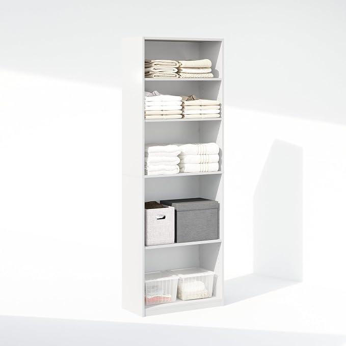 Furinno Reed Closet Organizers and Storage, 5-Tier Closet Organizer, Open Shelf - Image 4
