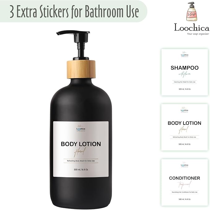 LOOCHICA Black Glass Kitchen Soap Dispenser, Detergent Dispenser or Dish Soap - Image 6