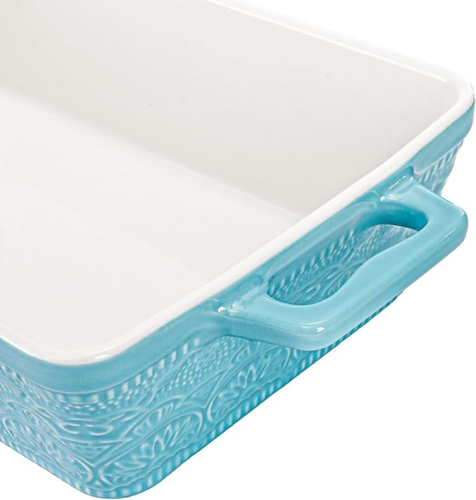 Hacaroa Set of 3 Ceramic Baking Dishes, Rectangular Bakeware - Image 4