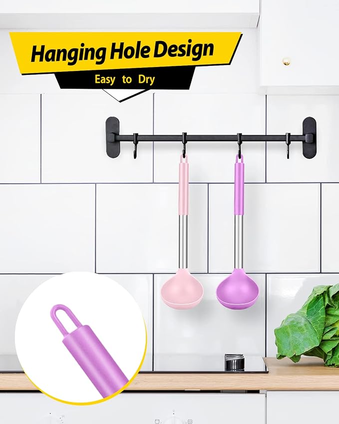 Pack of 2 Ladle Spoon, Silicone Large Spoon - Image 6