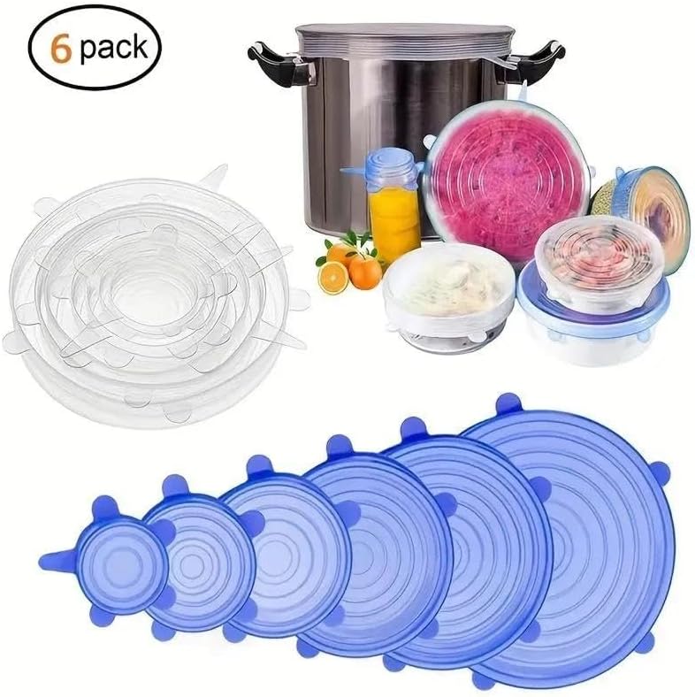 Reusable Silicone Bowl Lids, 6-Piece Stretch Covers