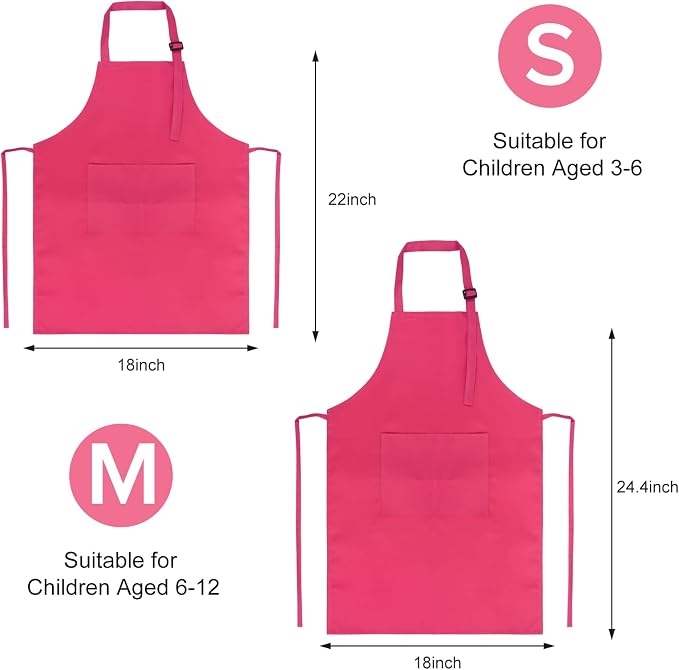 SINLAND Kids Apron with Pocket 2 Pack Children Chef Apron - Image 4