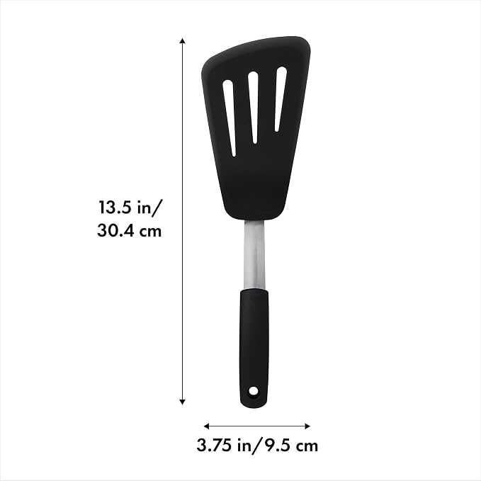 OXO Good Grips Small Silicone Flexible Turner Black & Good Grips Silicone - Image 3