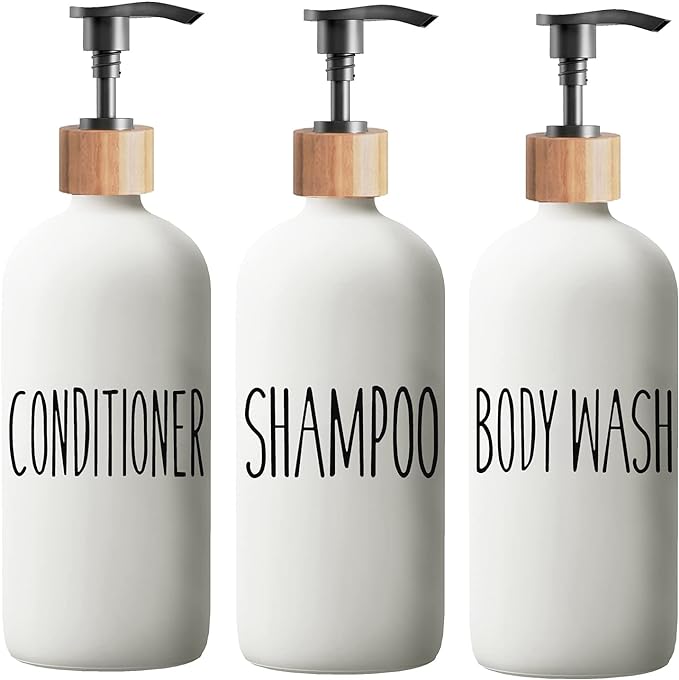 Shampoo and Conditioner Dispenser Set by Aeakey