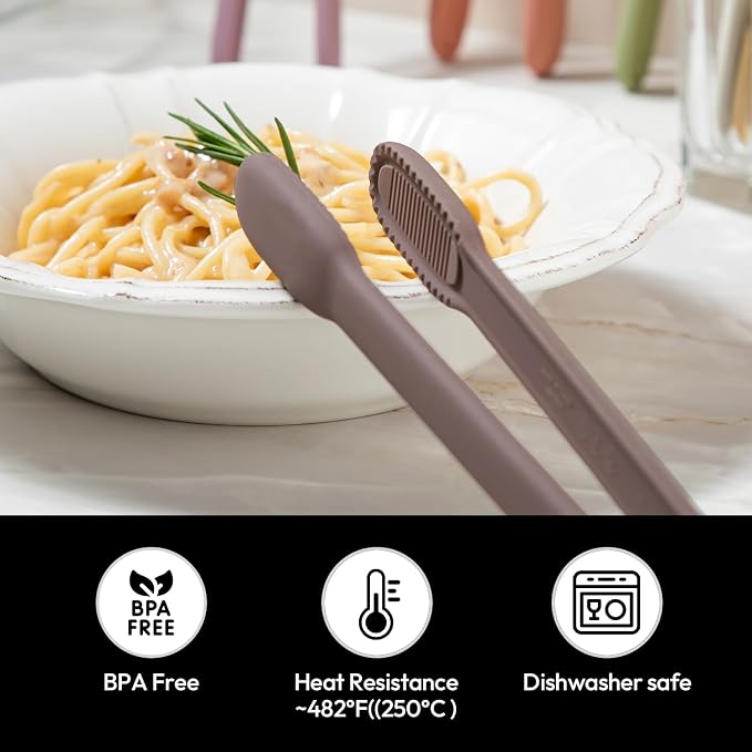 carrotez Silicone Cooking Kitchen Tongs, Non-Scratch Serving Tongs 9.25 Inches - Image 5