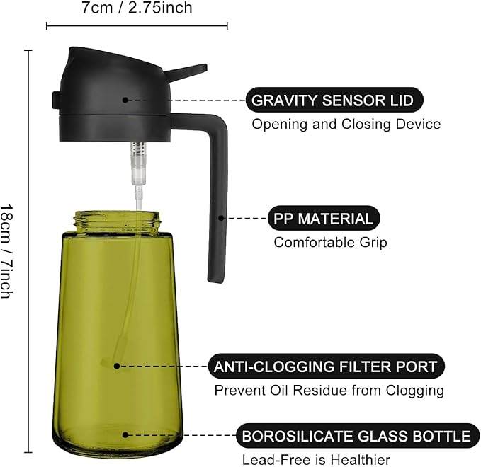 2 In 1 Oil Dispenser And Oil Sprayer, 16 Oz/470 Ml Oil Dispenser - Image 5