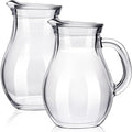 Leinuosen 2 Pcs Glass Pitcher Elegant Shaped Glass Tea Pitcher Coffee Milk by Leinuosen