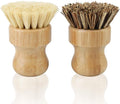 2 Pack Bamboo Dish Scrub Brush, Picowe Natural Scrub Cleaning Brush Vegetable by Picowe