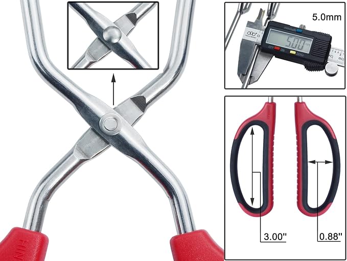 HINMAY Stainless Steel Scissor Tongs 15-Inch Heavy Duty Grilling Tongs - Image 3