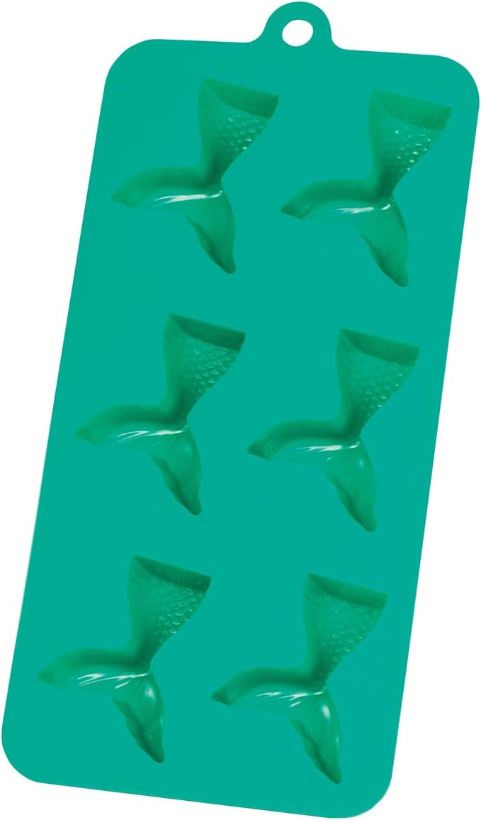 HIC Kitchen Silicone Mermaid Tails Ice Cube Tray, Makes 6 Mermaid Tails by HIC