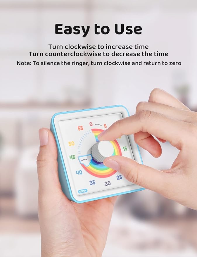 LIORQUE 60 Minute Visual Timer for Kids, Visual Countdown Timer for Classroom - Image 5