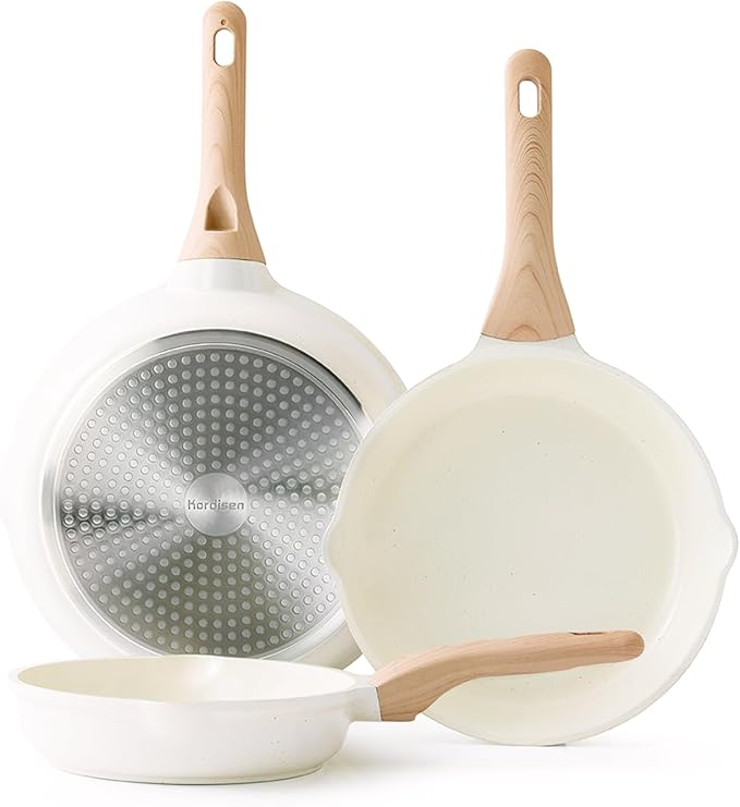 Kordisen Nonstick Ceramic Frying Pan Set, 3 Piece Ceramic Skillet Set, Healthy by Kordisen